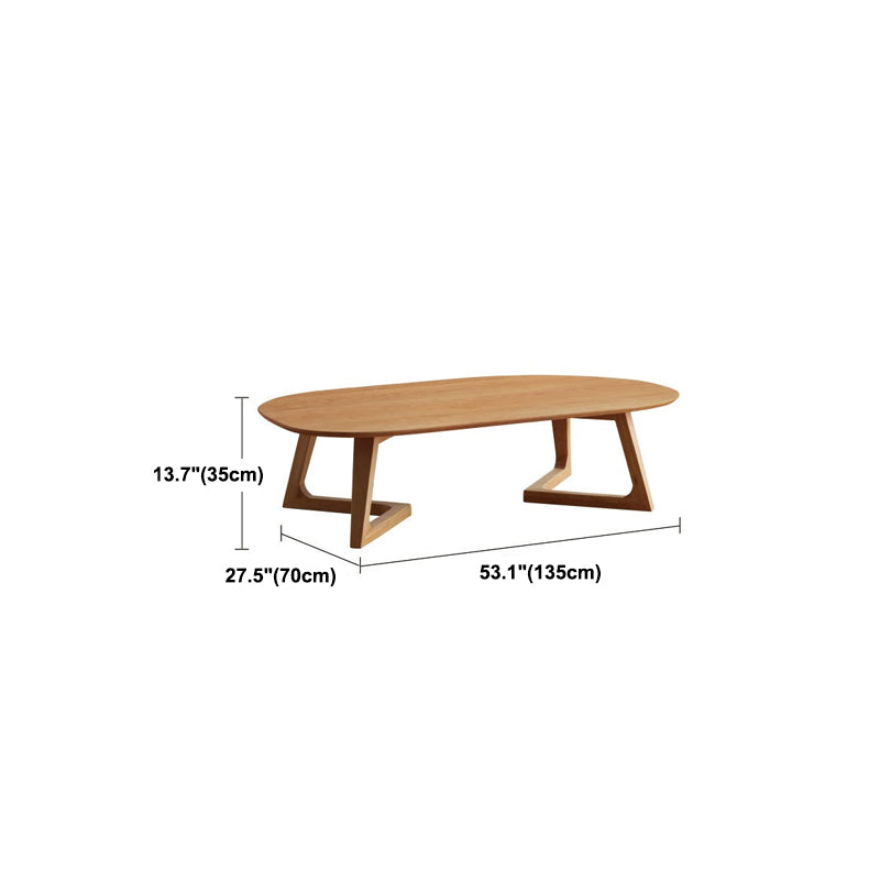 Scandinavian Style Coffee Cocktail Table Solid Wood Oval Coffee Table