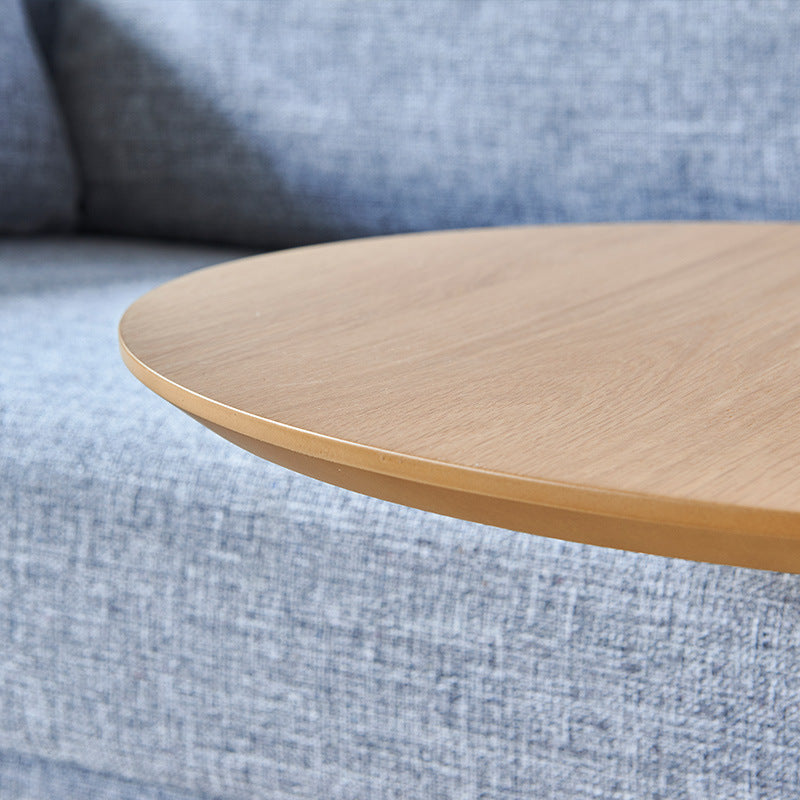 19.69" Tall Scandinavian Style Coffee Cocktail Table Wooden Round Coffee Table