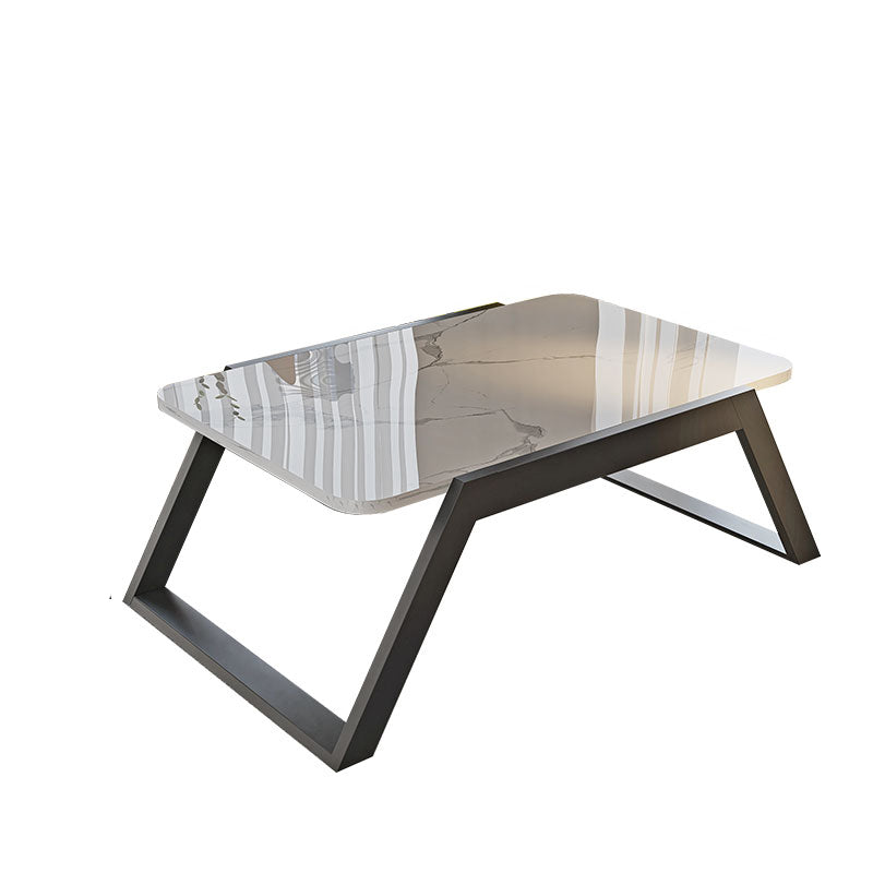 Glam Sled Coffee Table Slate Rectangular Coffee Table Set for Home