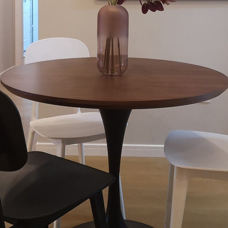 1 Solid Wood Coffee Table Round Minimalist Coffee Table for Living Room