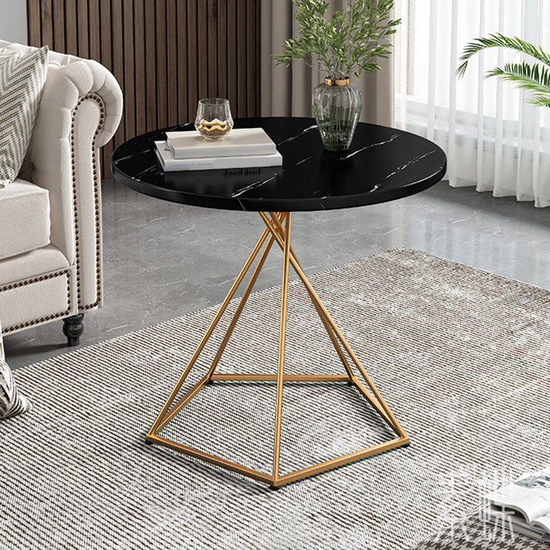 Wood Coffee Table Round Minimalist Coffee Table for Living Room