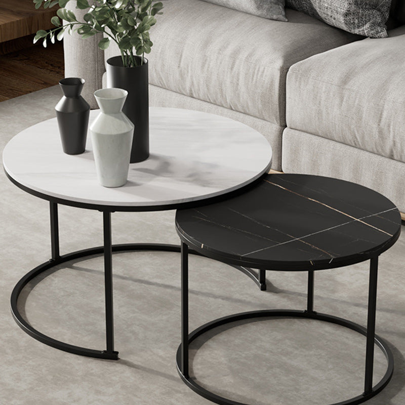 Round Nesting Coffee Table Modern Minimalist Slate Coffee Table