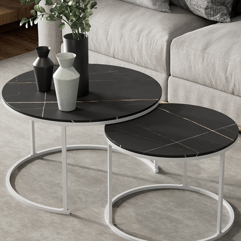 Round Nesting Coffee Table Modern Minimalist Slate Coffee Table