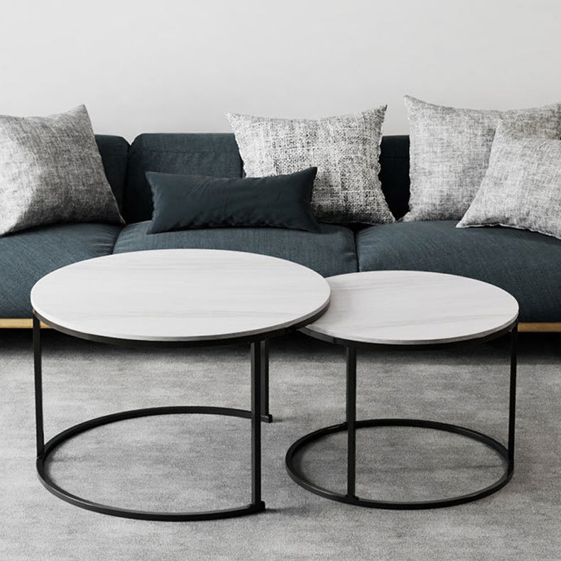 Round Nesting Coffee Table Modern Minimalist Slate Coffee Table