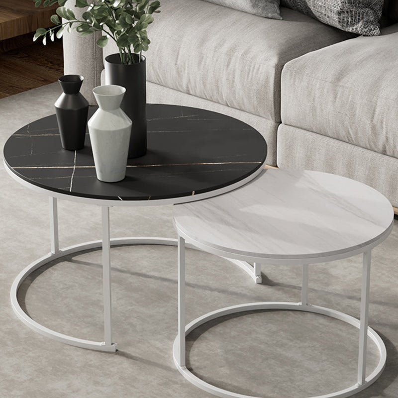 Round Nesting Coffee Table Modern Minimalist Slate Coffee Table