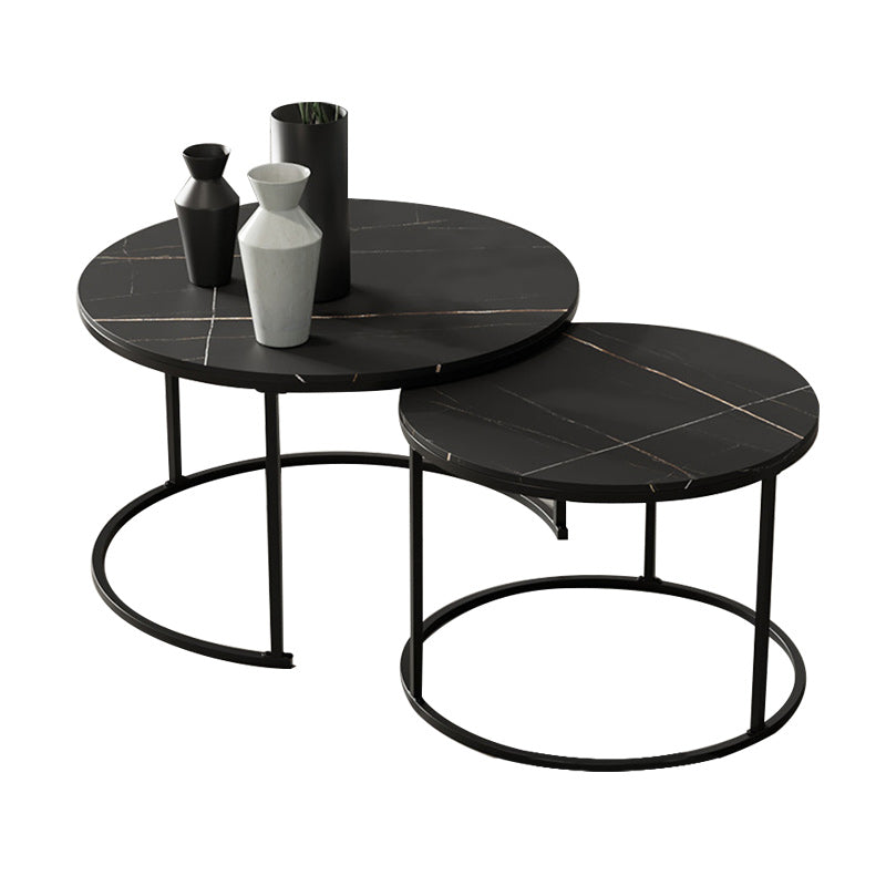 Round Nesting Coffee Table Modern Minimalist Slate Coffee Table