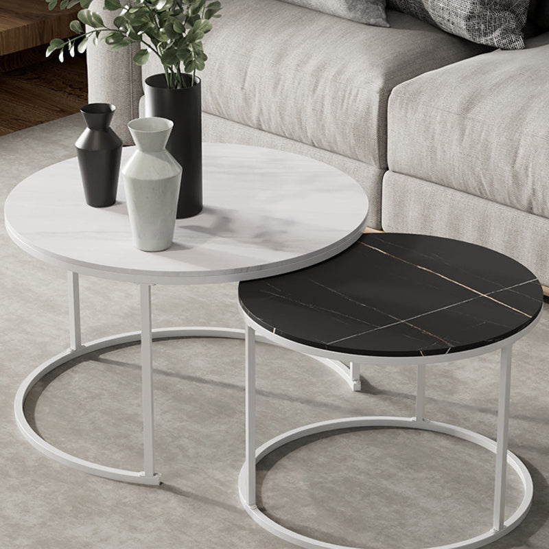 Round Nesting Coffee Table Modern Minimalist Slate Coffee Table