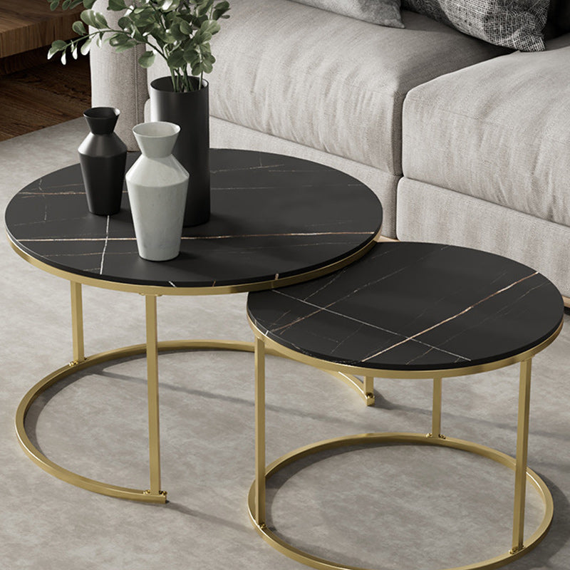 Round Nesting Coffee Table Modern Minimalist Slate Coffee Table