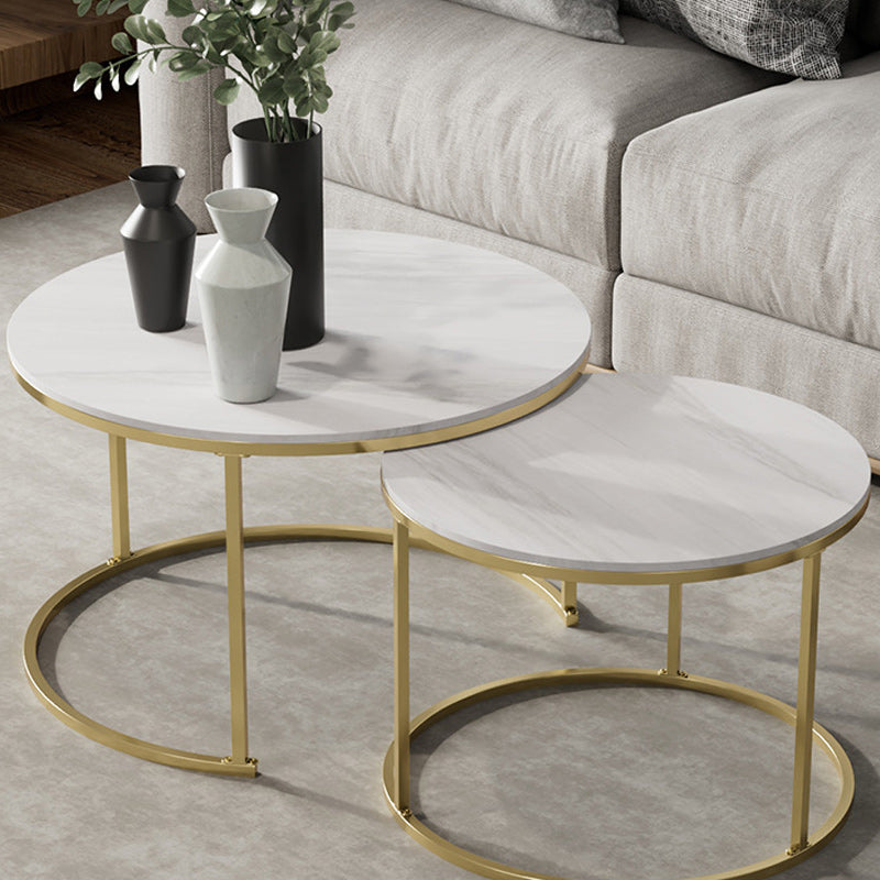 Round Nesting Coffee Table Modern Minimalist Slate Coffee Table