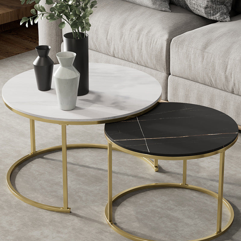 Round Nesting Coffee Table Modern Minimalist Slate Coffee Table