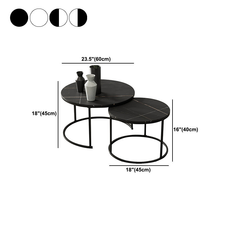 Round Nesting Coffee Table Modern Minimalist Slate Coffee Table