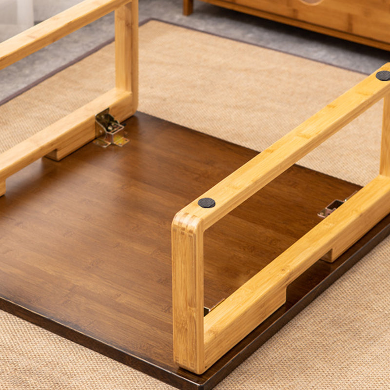 Scandinavian Square Wood Coffee Table Folding 2 Legs Cocktail Table