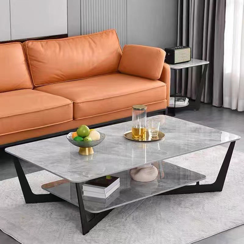 Slate Rectangular Coffee Table Minimalist Coffee Table for Living Room