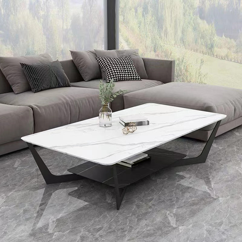Slate Rectangular Coffee Table Minimalist Coffee Table for Living Room