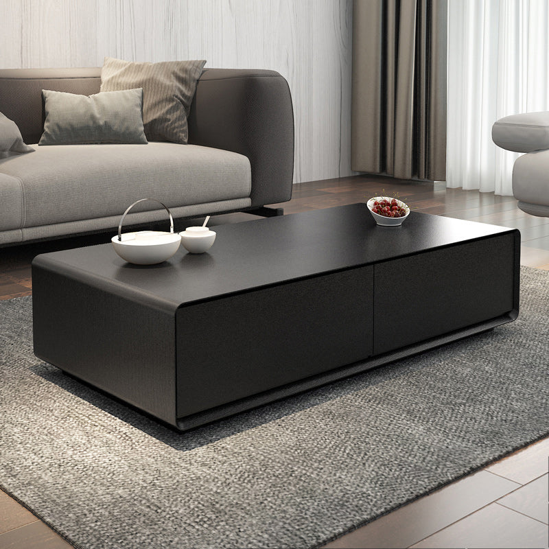 Modern Style Rectangular Wooden Table Abstract Base Coffee Table