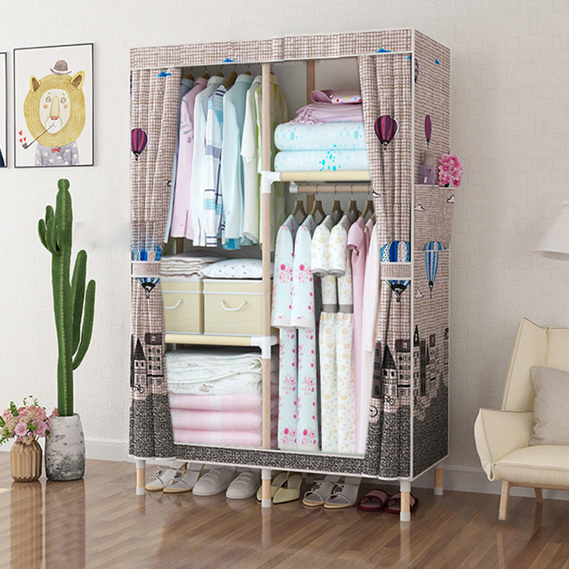 Contemporary Style Wardrobe Armoire Solid Wood Bedroom Wardrobe Closet