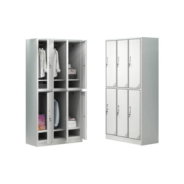 Contemporary Style Wardrobe Armoire White Color Steel Wardrobe Closet with Locks