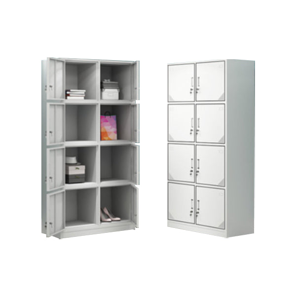 Contemporary Style Wardrobe Armoire White Color Steel Wardrobe Closet with Locks