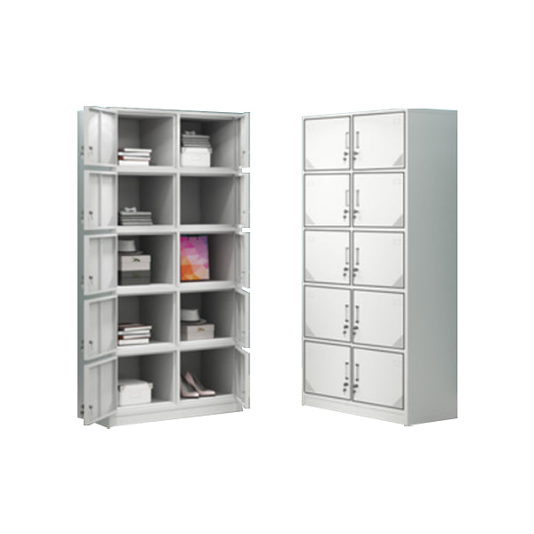 Contemporary Style Wardrobe Armoire White Color Steel Wardrobe Closet with Locks