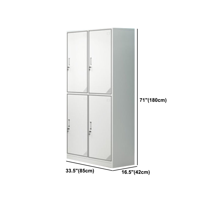 Contemporary Style Wardrobe Armoire White Color Steel Wardrobe Closet with Locks