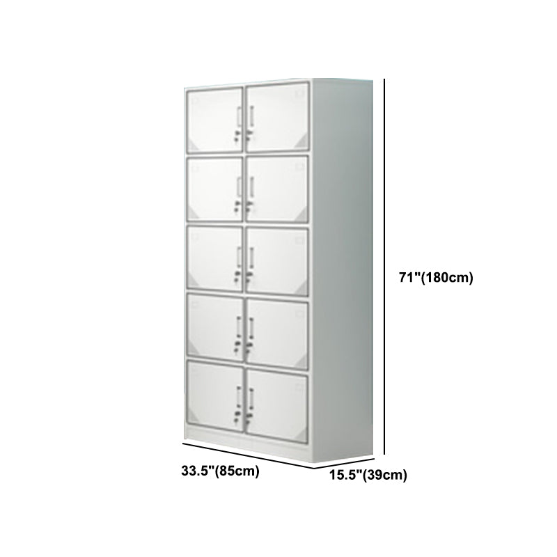 Contemporary Style Wardrobe Armoire White Color Steel Wardrobe Closet with Locks