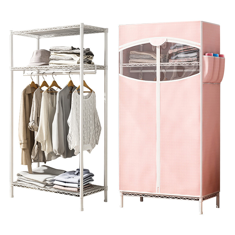 Contemporary Style Wardrobe Steel Wardrobe Closet with Shelves