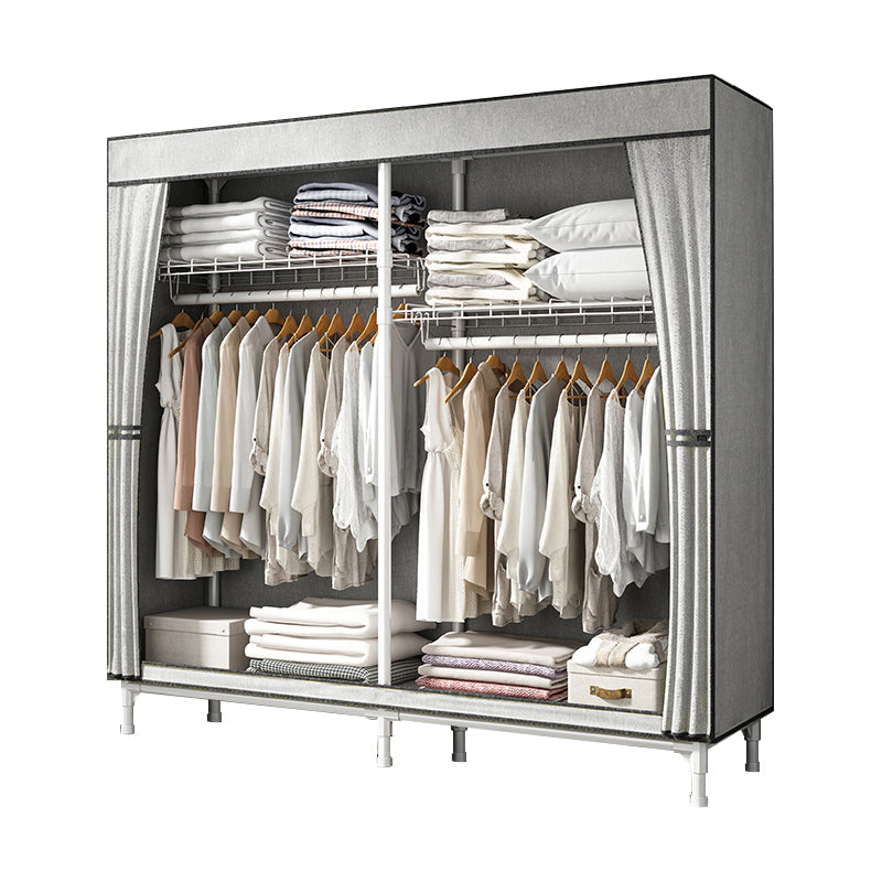Contemporary Style Wardrobe Steel Wardrobe Closet with Shelves