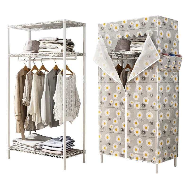 Contemporary Style Wardrobe Steel Wardrobe Closet with Shelves