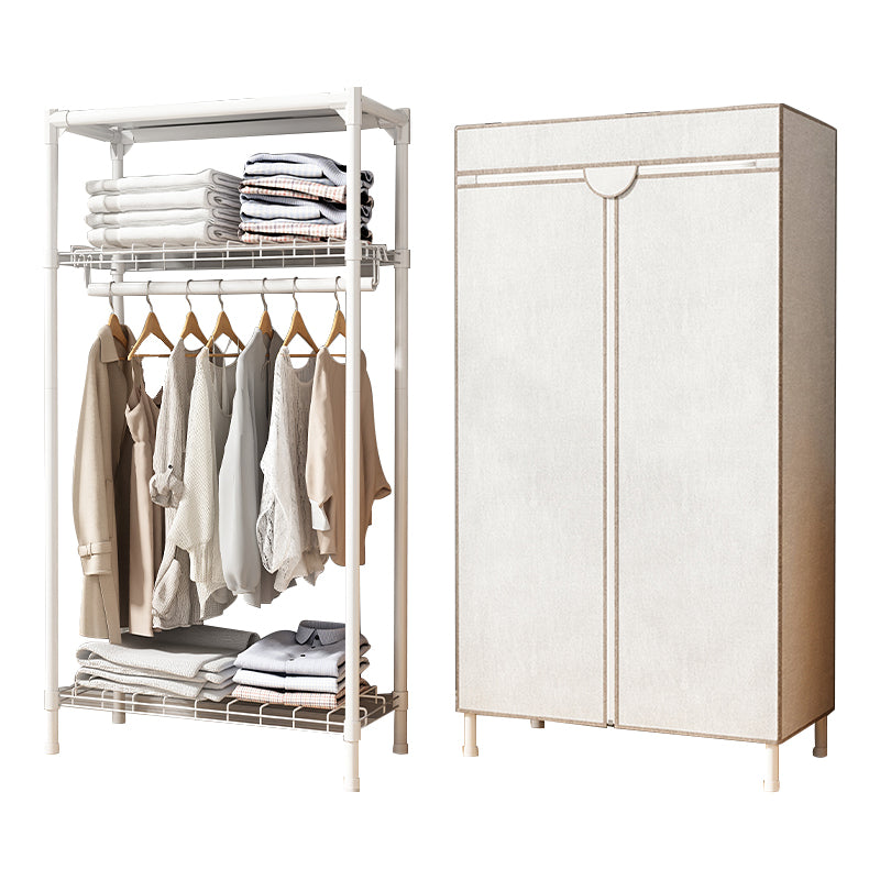Contemporary Style Wardrobe Steel Wardrobe Closet with Shelves