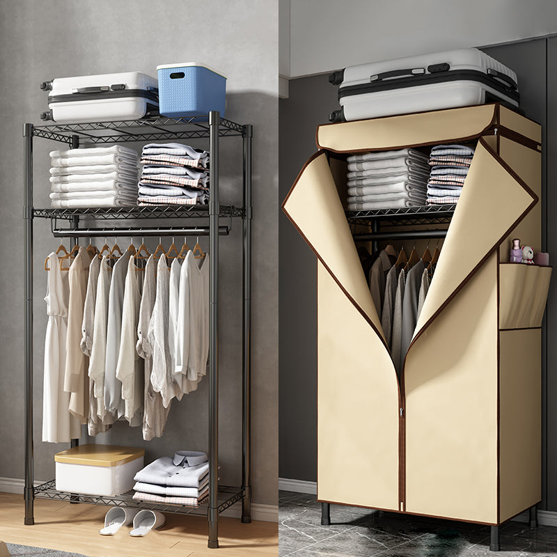 Contemporary Style Wardrobe Steel Wardrobe Closet with Shelves