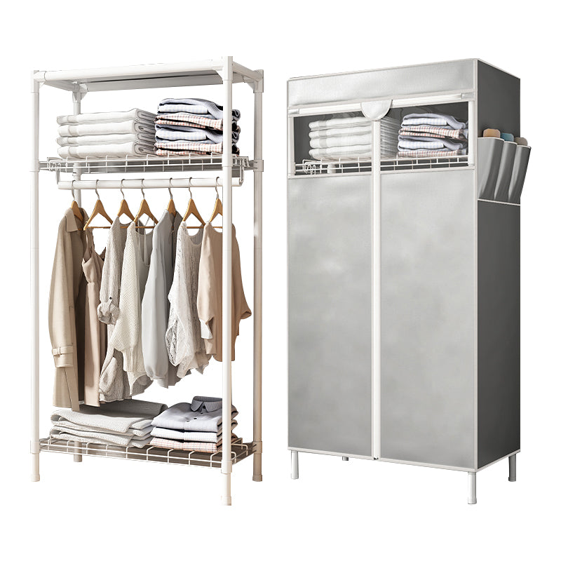 Contemporary Style Wardrobe Steel Wardrobe Closet with Shelves