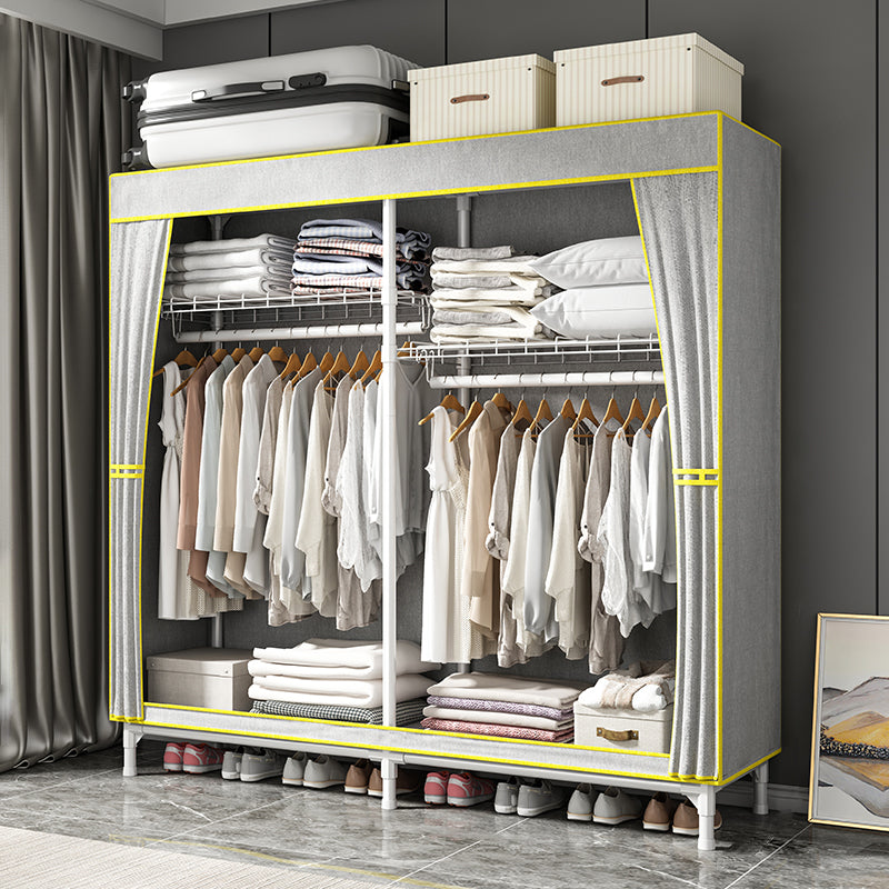 Contemporary Style Wardrobe Steel Wardrobe Closet with Shelves