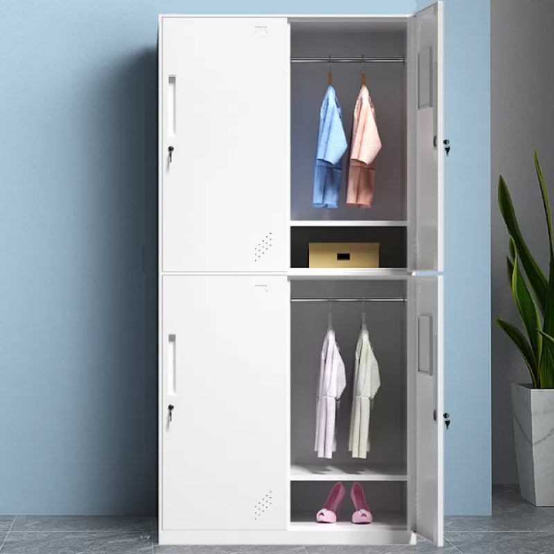 Contemporary Style Wardrobe Metal Home Wardrobe Closet with Doors