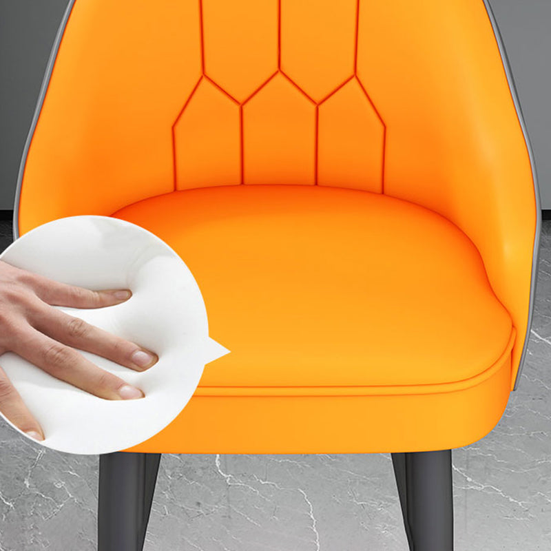 Modern Bucket Seat Bar Stools Faux Leather Low Back Barstool