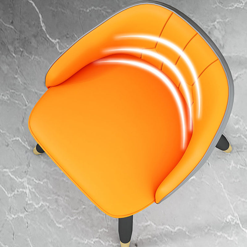 Modern Bucket Seat Bar Stools Faux Leather Low Back Barstool