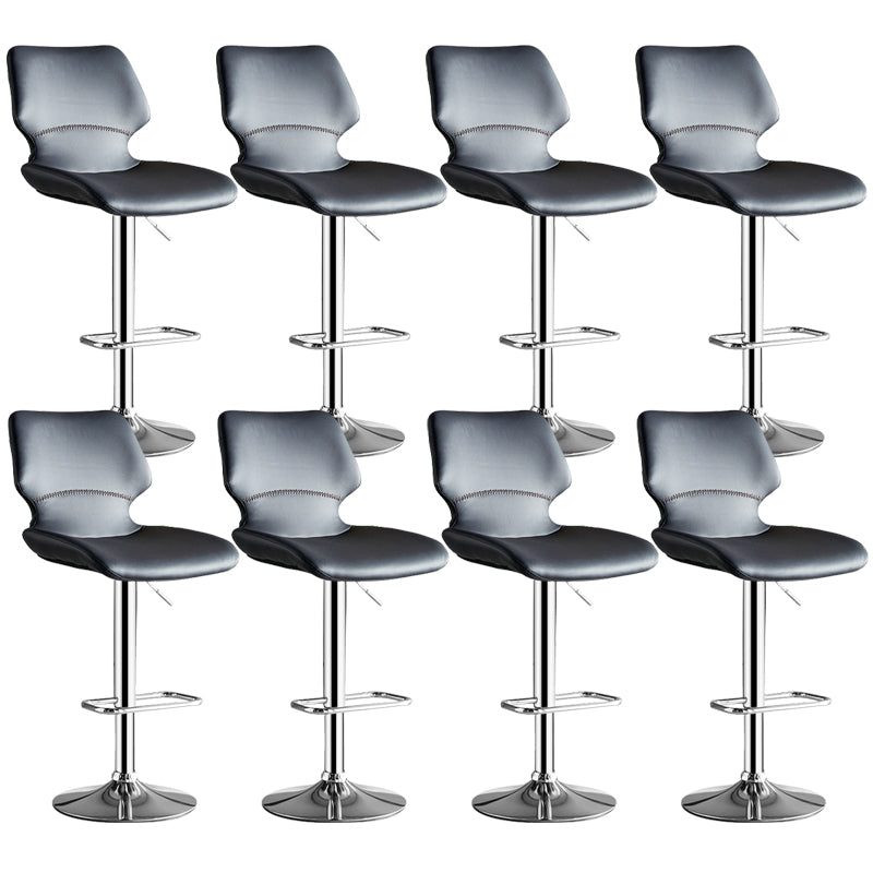 Scandinavian Metal Stool Faux Leather Counter Stool in Matte Finish for Indoor