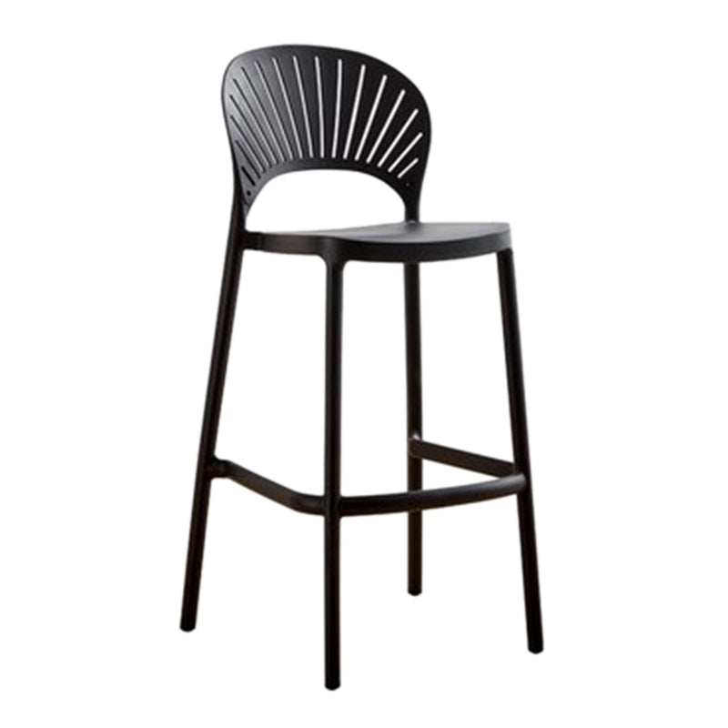 Contemporary Plastic Barstool Plastic Low Back Counter Stool in Matte Finish for Indoor