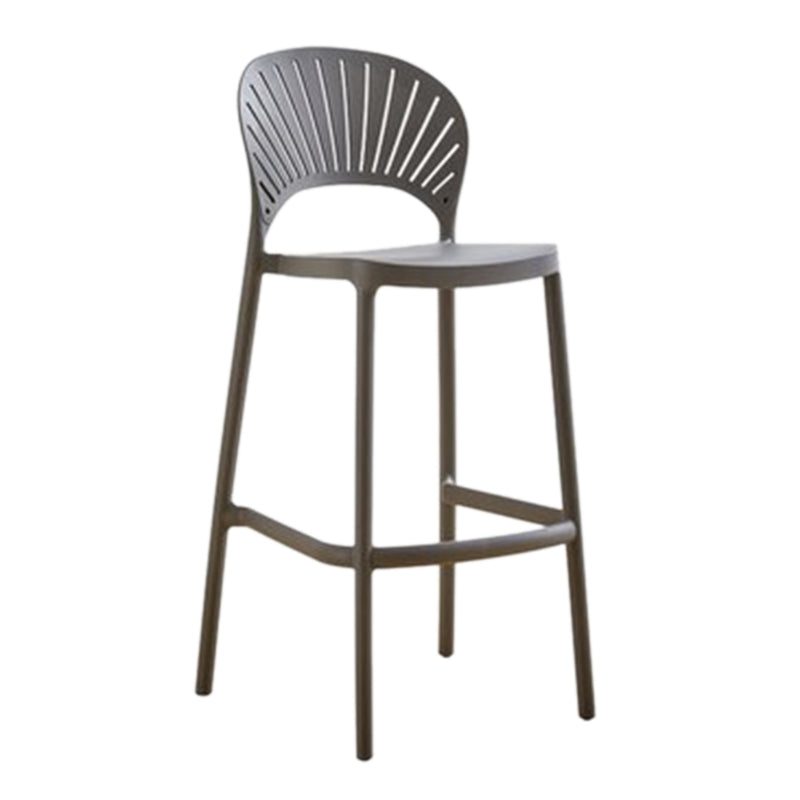 Contemporary Plastic Barstool Plastic Low Back Counter Stool in Matte Finish for Indoor