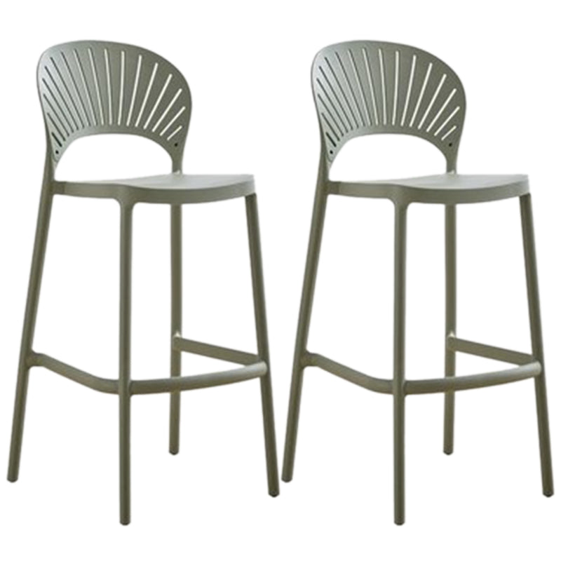 Contemporary Plastic Barstool Plastic Low Back Counter Stool in Matte Finish for Indoor