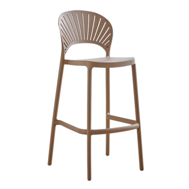 Contemporary Plastic Barstool Plastic Low Back Counter Stool in Matte Finish for Indoor