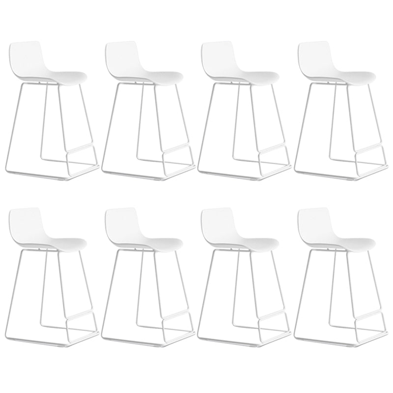 Scandinavian Low Back Counter Stool Plastic Armless Counter Chair