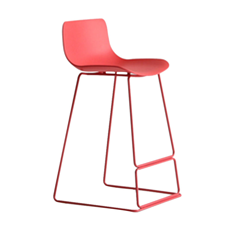 Scandinavian Low Back Counter Stool Plastic Armless Counter Chair