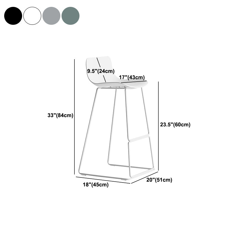 Scandinavian Low Back Counter Stool Plastic Armless Counter Chair