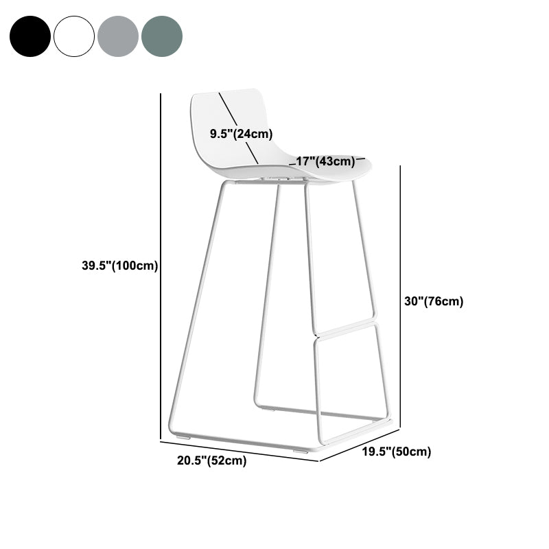 Scandinavian Low Back Counter Stool Plastic Armless Counter Chair