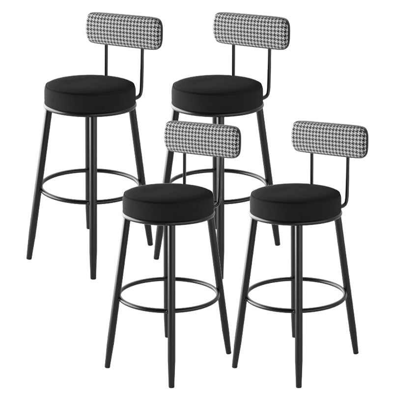 Contemporary Metal Stool Faux Leather Counter Stool in Matte Finish for Indoor
