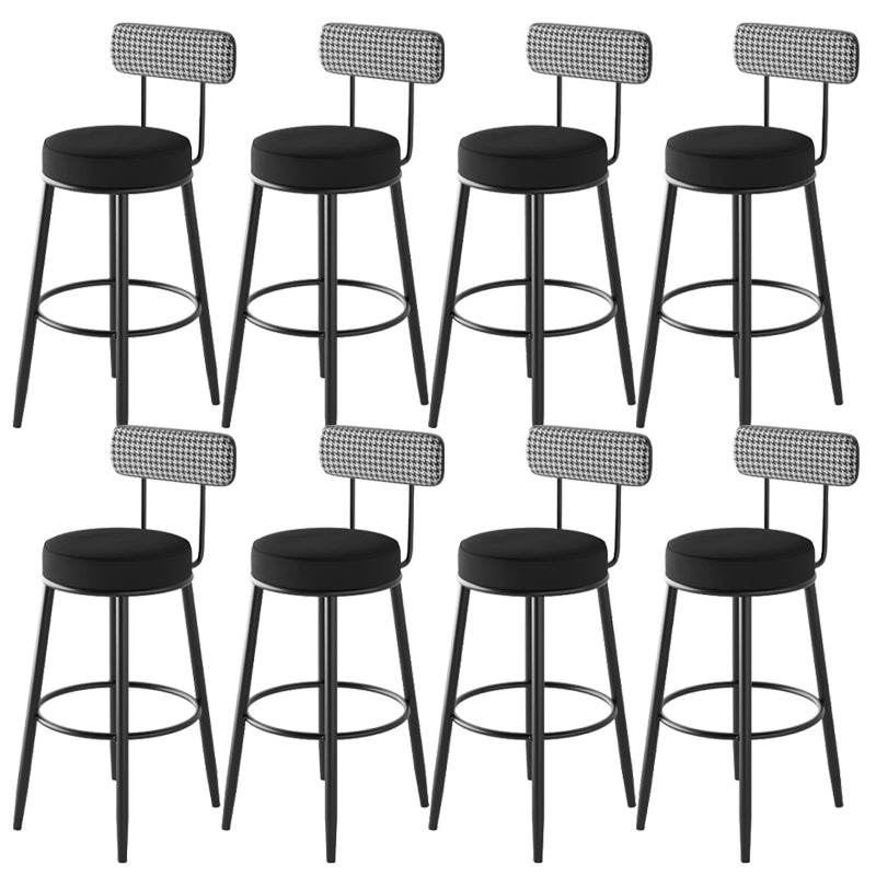 Contemporary Metal Stool Faux Leather Counter Stool in Matte Finish for Indoor