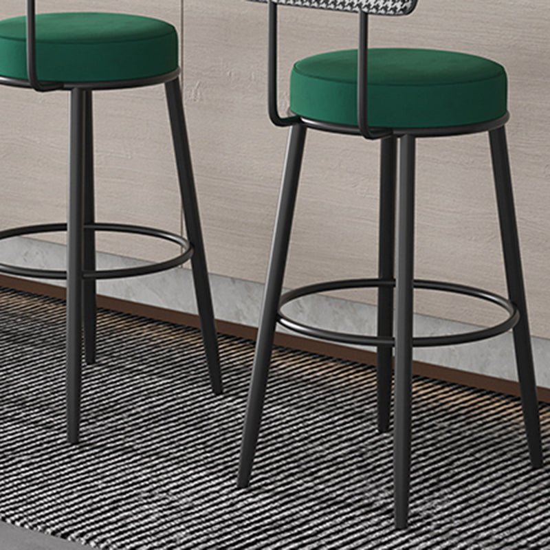 Contemporary Metal Stool Faux Leather Counter Stool in Matte Finish for Indoor