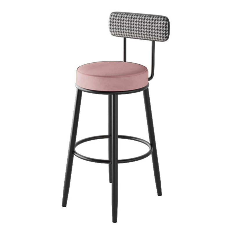 Contemporary Metal Stool Faux Leather Counter Stool in Matte Finish for Indoor