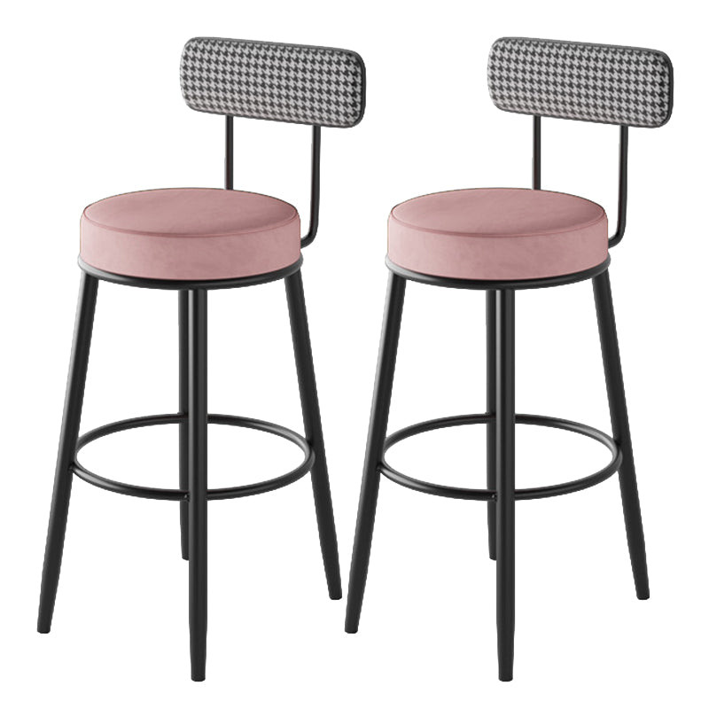 Contemporary Metal Stool Faux Leather Counter Stool in Matte Finish for Indoor