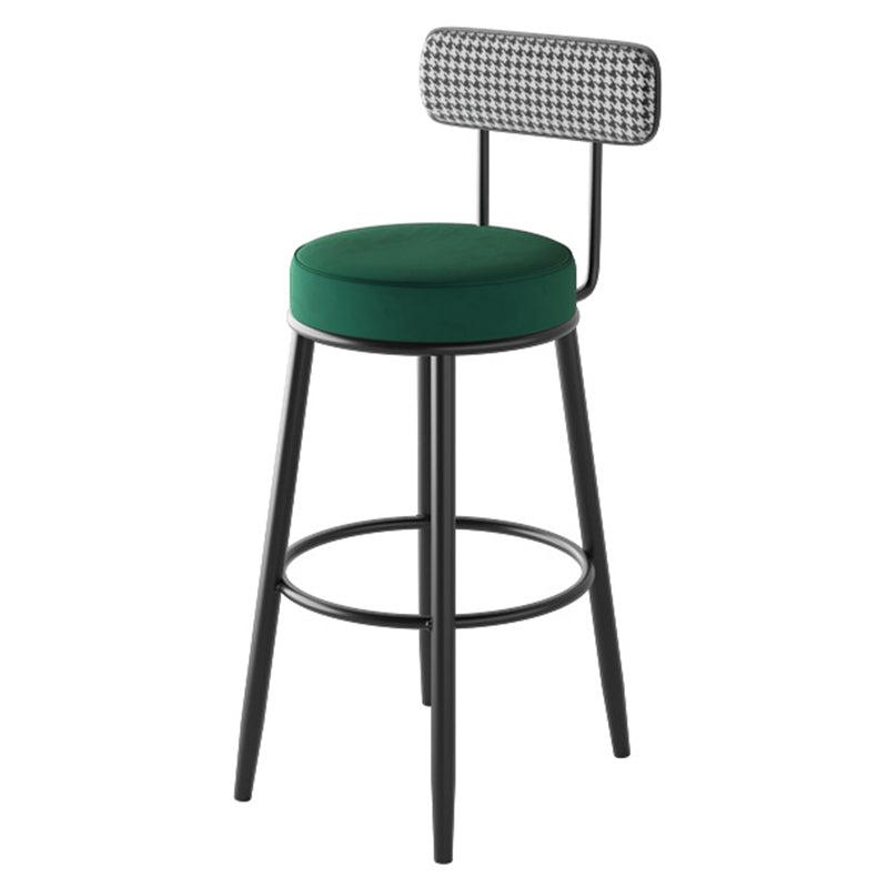Contemporary Metal Stool Faux Leather Counter Stool in Matte Finish for Indoor